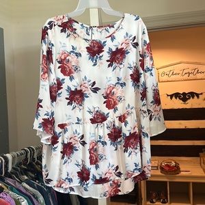 Floral blouse, size large. Gently worn